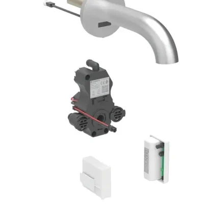 Geberit Piave - elektronisks izlietnes vārsts zemapmetuma montāžai, ģeneratora darbība, easy to clean, matēts nerūsējošais tērauds 116.285.SN.1