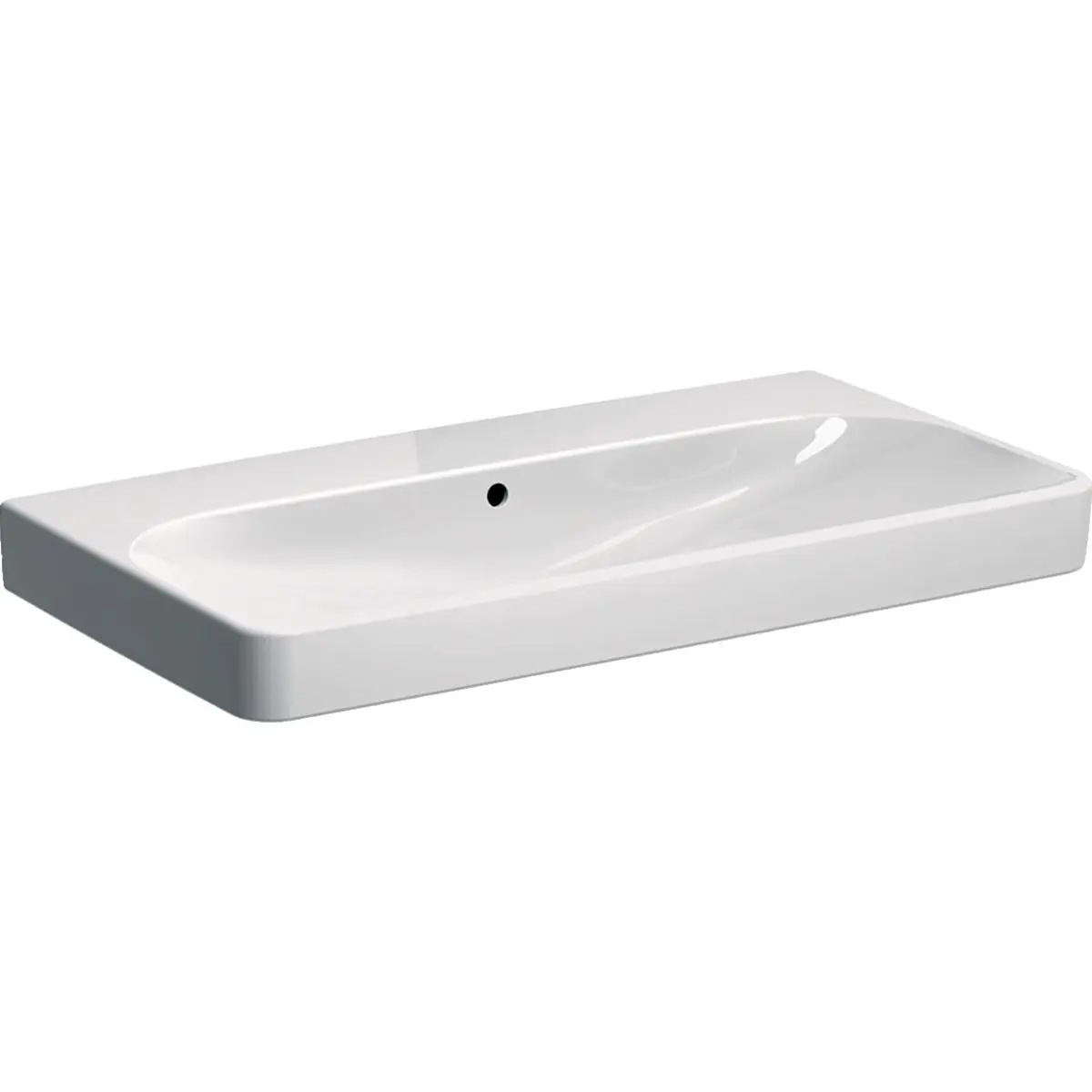 Geberit Smyle Square - izlietne 90x48 cm, ar pārplūdi, bez krāna cauruma, balta 500.250.01.1