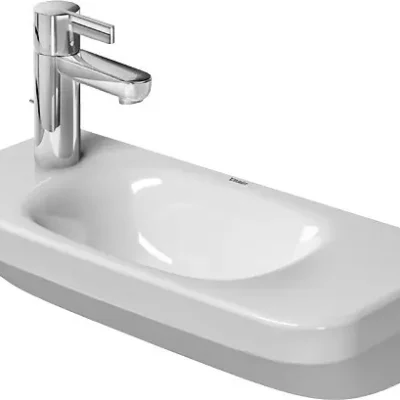 Duravit DuraStyle - roku mazgāšanas izlietne 50x22 cm, bez pārplūdes, bez jaucējkrāna cauruma, WonderGliss, balta 07135000001