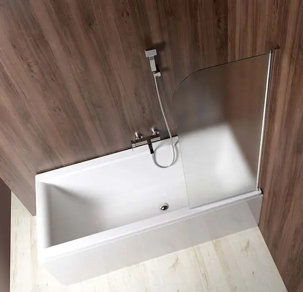 Aqualine Vilma - vannas siena 60x140 cm, labā, stikls BRICK AQ6018P