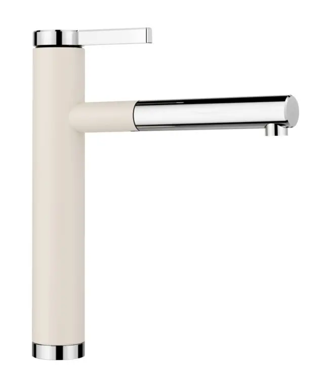 Blanco Linee S - virtuves izlietnes maisītājs ar izvelkamu izteku un filtra funkciju, soft balts/hroms 526957