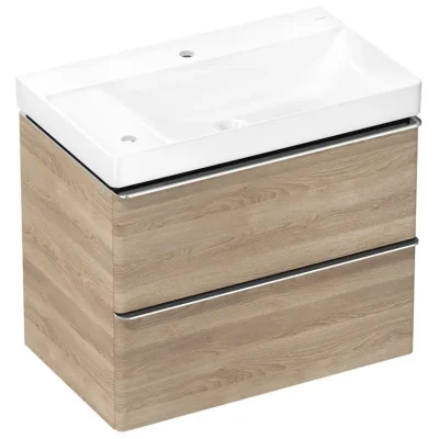 Hansgrohe Xelu Q - izlietne ar skapīti, 63x78x50 cm, 2 atvilktnes, dabīgais ozols/hroms 54379000