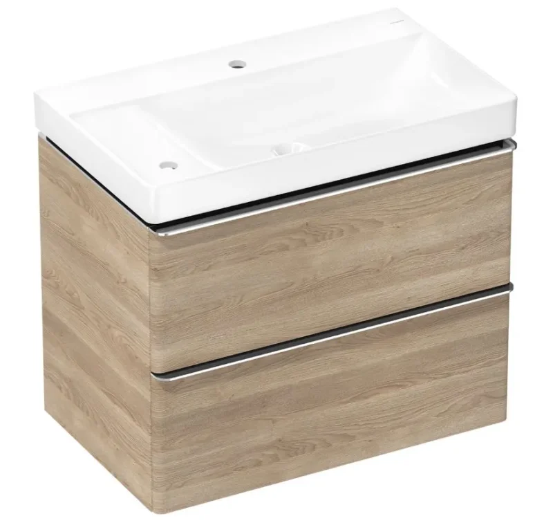 Hansgrohe Xelu Q - izlietne ar skapīti, 63x78x50 cm, 2 atvilktnes, dabīgais ozols/hroms 54379000