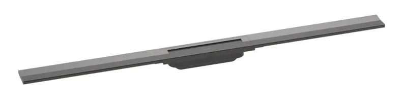 Hansgrohe RainDrain Flex - dušas noteka 1000 ar nerūsējošā tērauda resti, saīsināma, brīva montāža, melni hromēta matēta 56046340