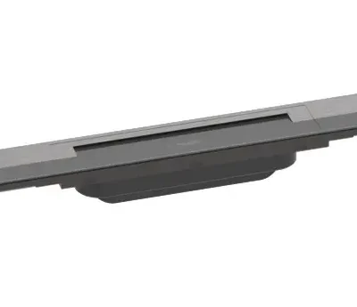 Hansgrohe RainDrain Flex - dušas noteka 1200 ar nerūsējošā tērauda resti, saīsināma, brīva montāža, melni hromēta, matēta 56047340
