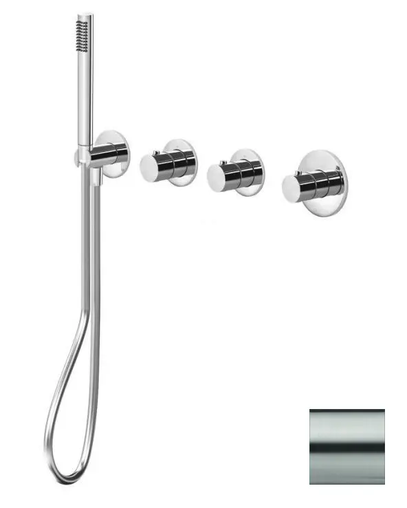 Paffoni Modular Box - termostatiskais maisītājs - zemapmetuma, 2 patērētājiem, nerūsējošais tērauds MDE000ST