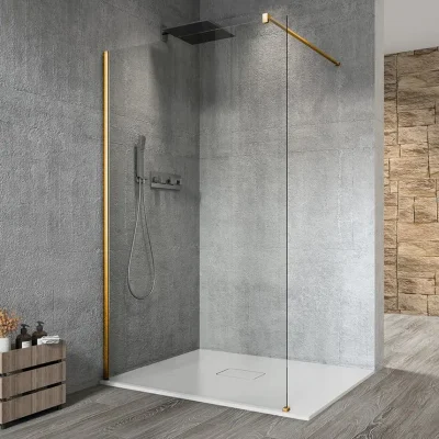 Gelco Vario - dušas starpsiena Walk-In, 70x200 cm, Coated glass, matēti zelts/caurspīdīgs stikls GX1270-01