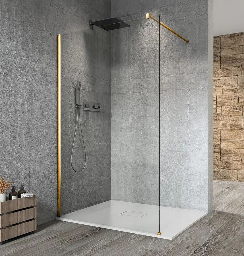Gelco Vario - dušas starpsiena Walk-In, 70x200 cm, Coated glass, matēti zelts/caurspīdīgs stikls GX1270-01