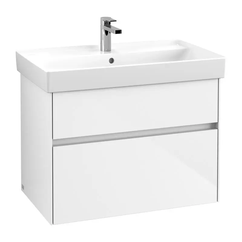 Villeroy & Boch Collaro - izlietnes skapītis, 75x55x44 cm, 2 atvilktnes, Glossy White C01000DH