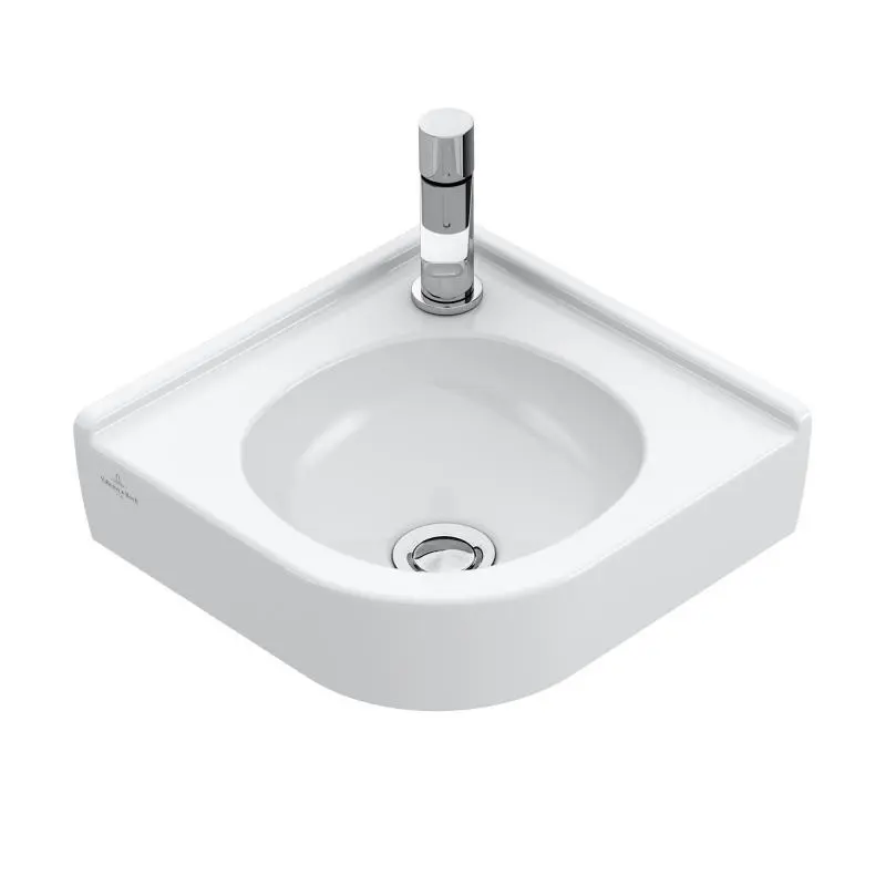 Villeroy & Boch O.novo - stūra rokas izlietne 32x32 cm, bez pārplūdes, 1 caurums jaucējkrānam, CeramicPlus, Alpu balts 731033R1