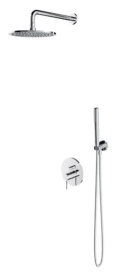 OMNIRES Y - dušas komplekts ar zemapmetuma maisītāju, ar iebūvējamo daļu, diametrs 25 cm, hroms SYSY22XCR