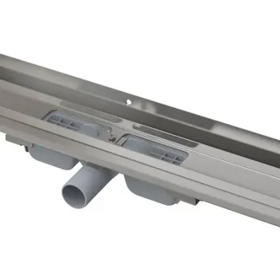 Alcadrain dušas notekas - dušas noteka Flexible Low 95 cm, ar regulējamu apkakli pie sienas, nerūsējošais tērauds APZ104-950