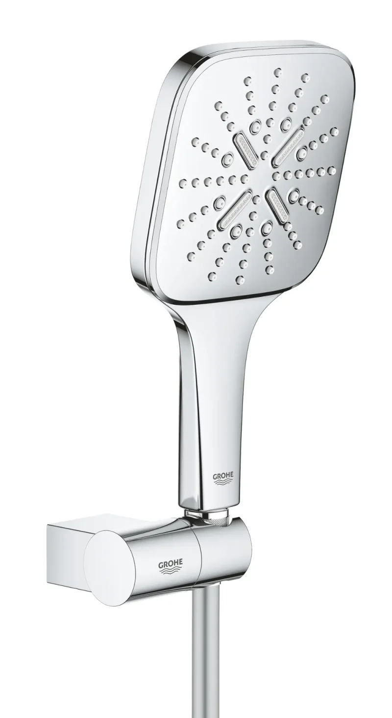 Grohe Rainshower SmartActive Cube - sienas turētāja komplekts 130 9,5 l/min, 3 strūklas veidi, turētājs un šļūtene, hroms 26588000