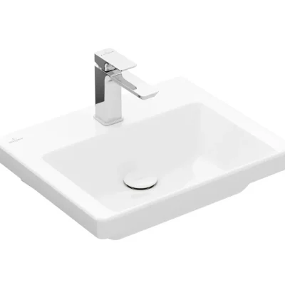 Villeroy & Boch Subway 3.0 - mēbeļu rokas izlietne 50x40 cm, bez pārplūdes, ar jaucējkrāna atveri, CeramicPlus, Alpu balts 4370FGR1