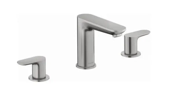 Duravit Wave - izlietnes maisītājs ar Push-Open noteces komplektu, 3 caurumu montāža, matēts nerūsējošais tērauds WA1060005070