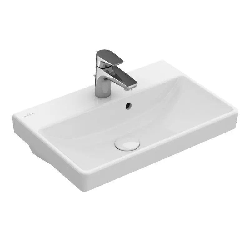 Villeroy & Boch Avento - kompakta izlietne 55x37 cm, ar pārplūdi, 1 jaucējkrāna caurums, Alpu balta 4A0055R1