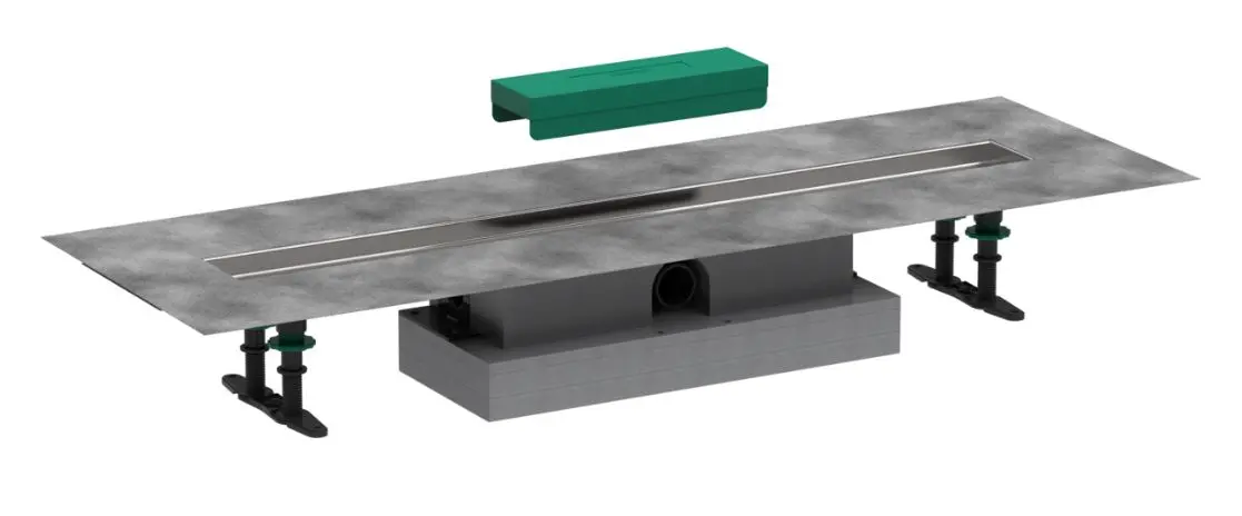 Hansgrohe uBox universal - komplekts plakanai uzstādīšanai 800 dušas renēm, gatavais komplekts, nerūsējošais tērauds 56018180