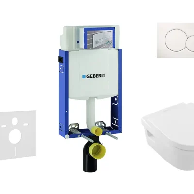 Geberit Kombifix - uzstādīšanas elements pie sienas stiprināmam WC ar vadības plati SIGMA30, matēts hroms/hroms + Ideal Standard Tesi - WC un WC sēdeklis, DirectFlush, SoftClose, CeramicPlus 110.302.00.5 NB1