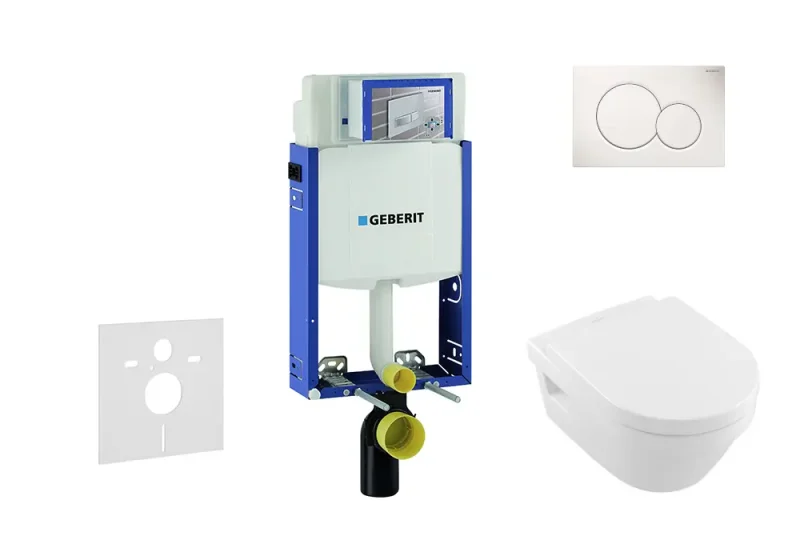 Geberit Kombifix - uzstādīšanas elements pie sienas stiprināmam WC ar vadības plati SIGMA30, matēts hroms/hroms + Ideal Standard Tesi - WC un WC sēdeklis, DirectFlush, SoftClose, CeramicPlus 110.302.00.5 NB1