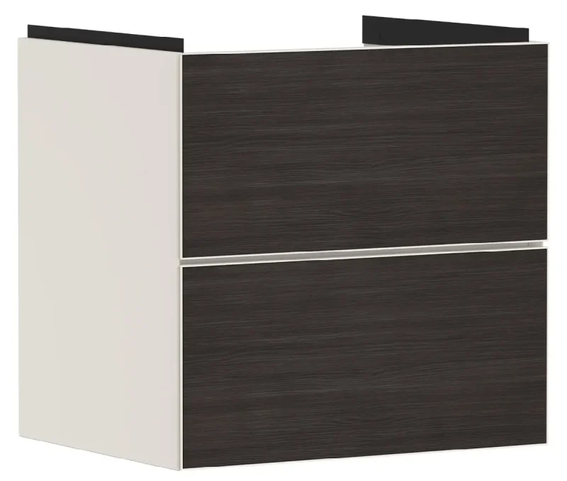 Hansgrohe Xevolos E - izlietnes apakšskapītis 58x58x48 cm, 2 atvilktnes, matēti bēšs/ tumšs ozols 54176730
