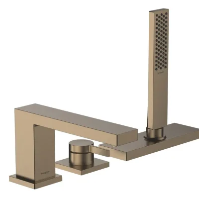 Hansgrohe Tecturis E - vannas maisītājs vannas malai, 3 caurumu montāža, sBox, matēts bronzas tonis 73443140