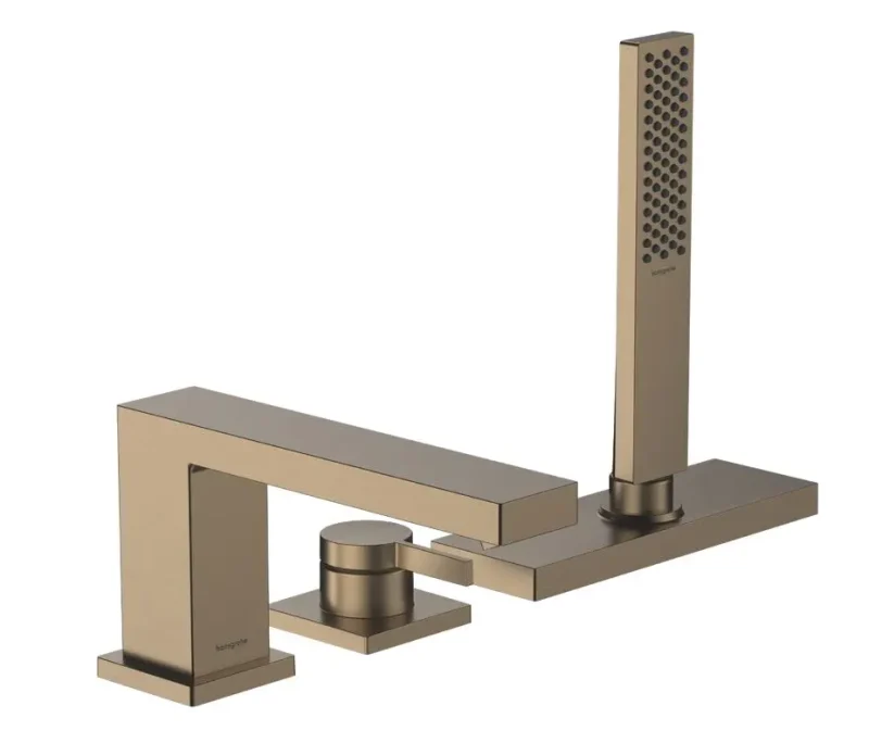Hansgrohe Tecturis E - vannas maisītājs vannas malai, 3 caurumu montāža, sBox, matēts bronzas tonis 73443140