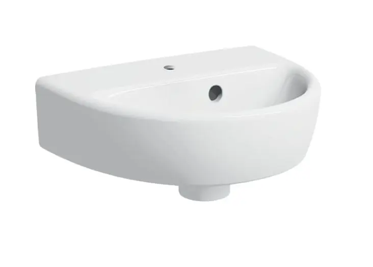 Geberit Selnova - roku mazgājamā izlietne 36x29 cm, ar 1 jaucējkrāna caurumu, ar pārplūdi, balta 500.320.01.7