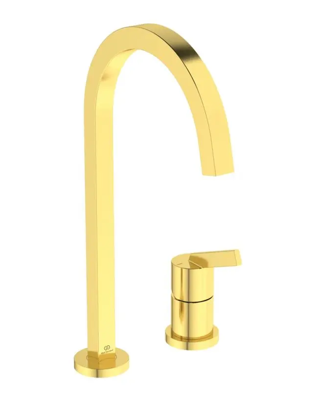Ideal Standard Gusto - virtuves izlietnes maisītājs, 2 caurumu montāža, matēts zelts BD423A2