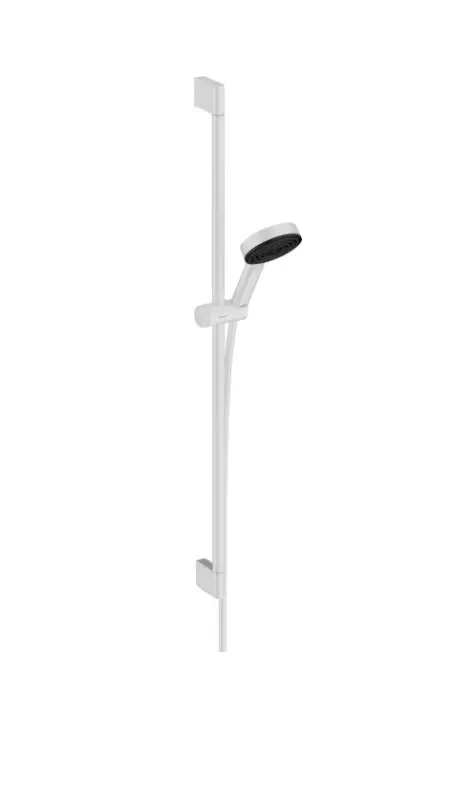 Hansgrohe Pulsify Select - dušas komplekts, 3 strūklu veidi, stienis 96 cm un šļūtene, balts matēts 24170700