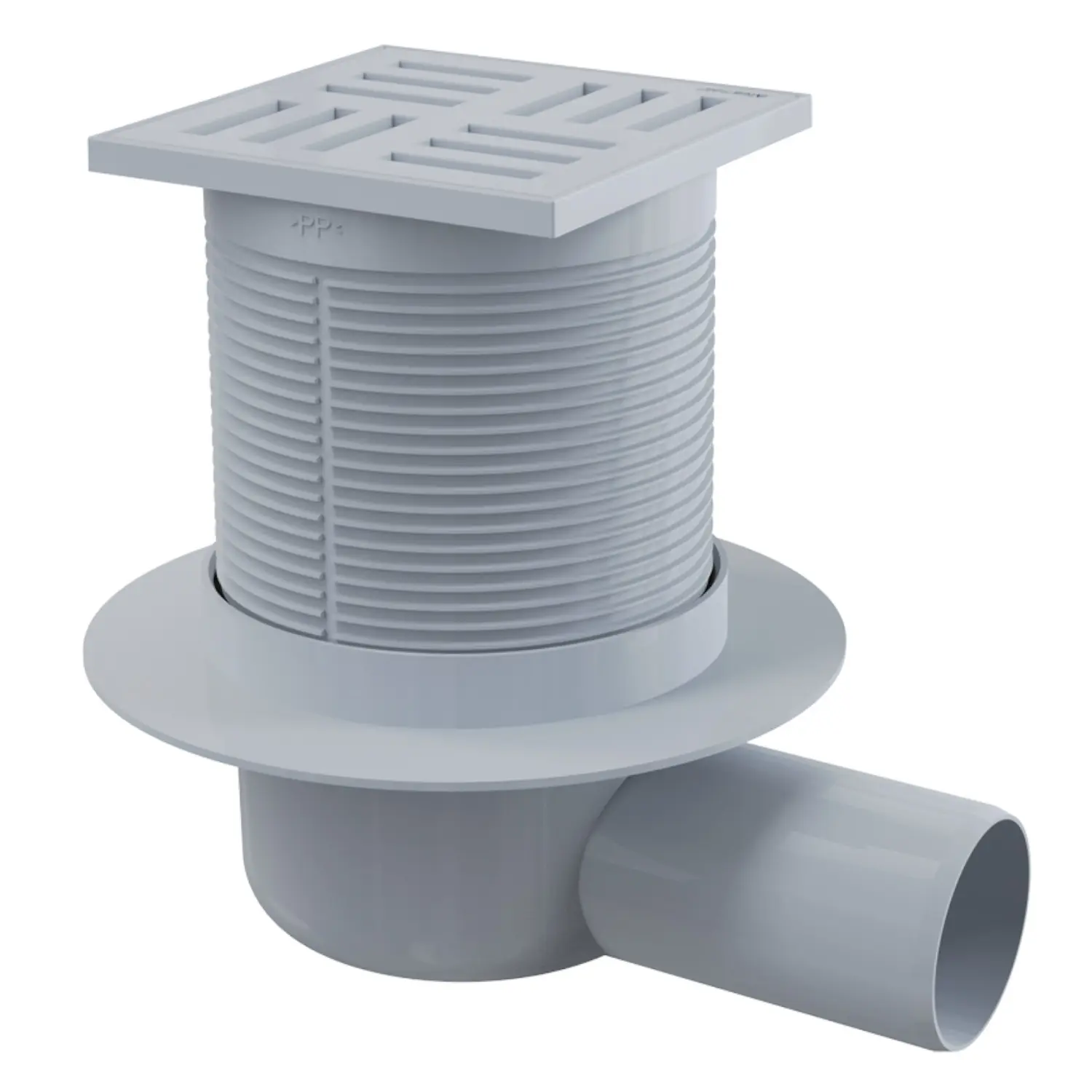 Alcadrain vannas istabas notekas - sānu grīdas noteka 11x11 cm, ūdens smaku aizsargs, plastmasa APV5111