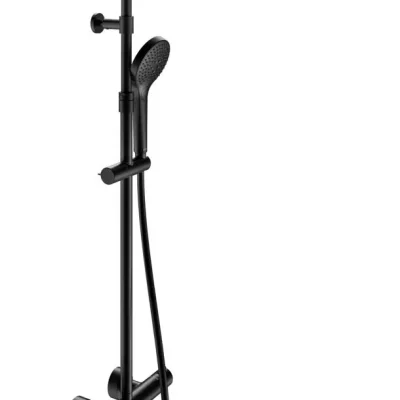 Keuco Plan blue - dušas komplekts ar termostatu, diametrs 25 cm, 3 strūklas veidi, matēti melns 53926372321