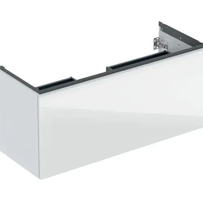 Geberit Acanto - izlietnes apakšskapītis, 118x54x48 cm, 2 atvilktnes, stikls/balts 503.006.01.2