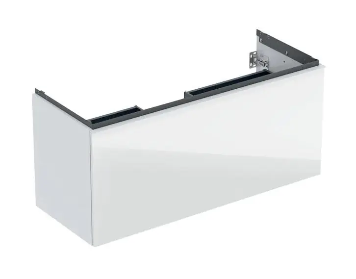 Geberit Acanto - izlietnes apakšskapītis, 118x54x48 cm, 2 atvilktnes, stikls/balts 503.006.01.2