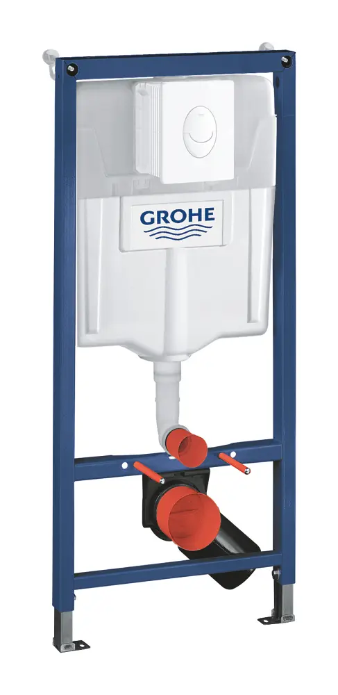 Grohe Rapid SL - priekšsienas montāža ar skalošanas kasti sienas WC, vadības plate Skate Air, alpu balta 38839000
