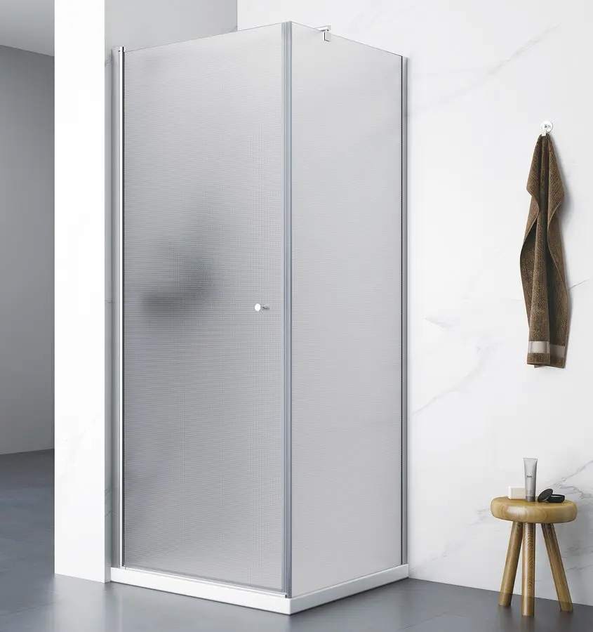 Aqualine Pilot - dušas kabīne 80x80 cm, hroms/stikls Brick PT080-01
