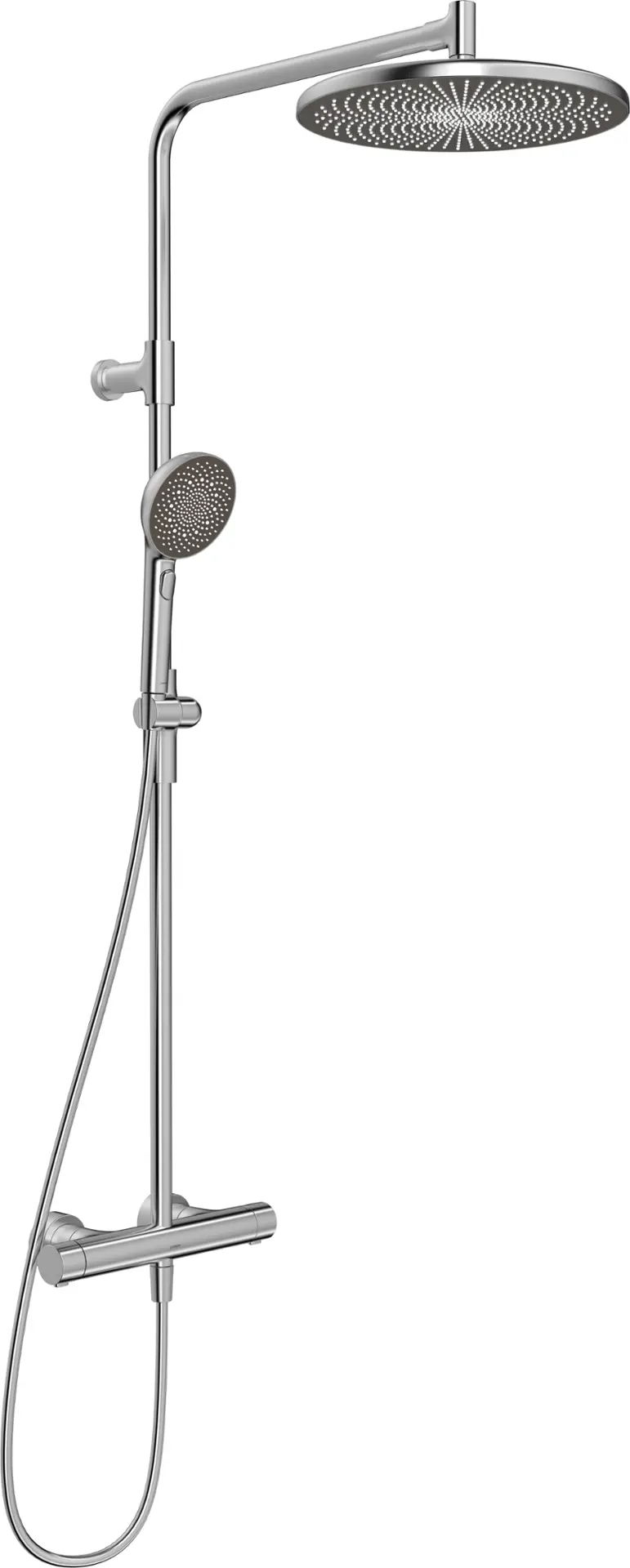 Hansa Aurelia - dušas komplekts ar termostatu, diametrs 30 cm, 3 strūklas veidi, matēts tērauds 4719910380
