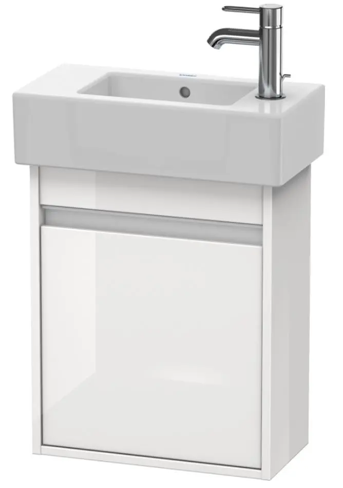 Duravit Ketho - izlietnes skapītis 55x45x23 cm, pa kreisi, balts spīdīgs KT6629L2222
