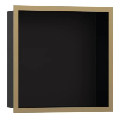 Hansgrohe XtraStoris Individual - sienas niša ar dizaina rāmi, 30x30x10 cm, matēti melns/birstēta bronza 56098140