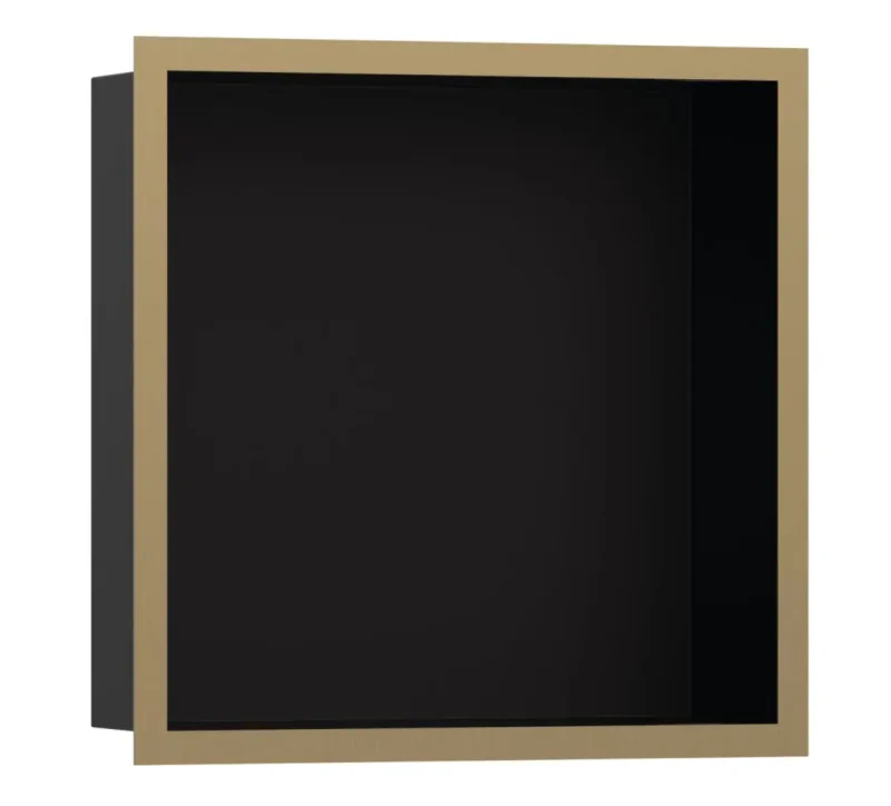 Hansgrohe XtraStoris Individual - sienas niša ar dizaina rāmi, 30x30x10 cm, matēti melns/birstēta bronza 56098140