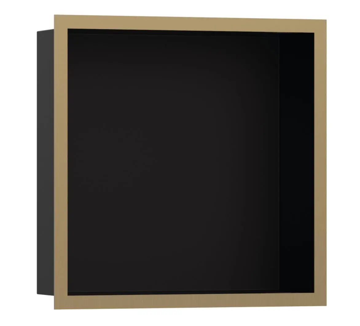 Hansgrohe XtraStoris Individual - sienas niša ar dizaina rāmi, 30x30x10 cm, matēti melns/birstēta bronza 56098140