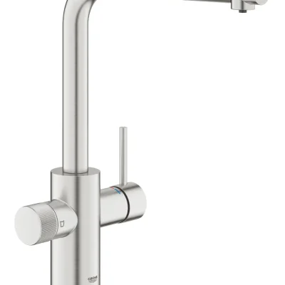 Grohe Blue Pure - virtuves izlietnes maisītājs Minta ar filtra funkciju un izvelkamu uzgali, Supersteel 30590DC0