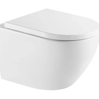 kielle Oudee - piekaramais WC ar Softclose sēdekli, Vortex Rimless+, balts 30102010-SET2