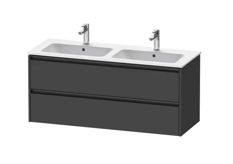 Duravit Ketho.2 - izlietnes skapītis, 55x128x48 cm, 2 atvilktnes, grafīta matēts K25266049490000