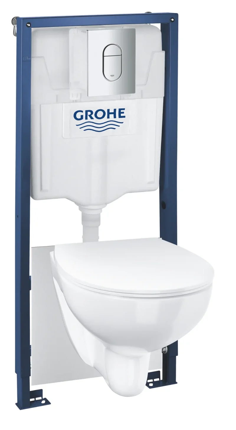 Grohe Solido - priekšsienas elements komplekts, WC Euro Ceramic, SoftClose sēdeklis, vadības plate Arena Cosmopolitan, hroms 39902000