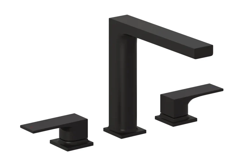 Kludi Decus - izlietnes maisītājs ar Push-Open noteces komplektu, 3 caurumu montāža, matēti melns 543933975