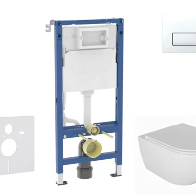 Geberit Duofix - komplekts priekšsienas elements, WC Oudee ar Softclose sēdekli un Delta50 vadības plati, alpu balts SANI11CA3137B