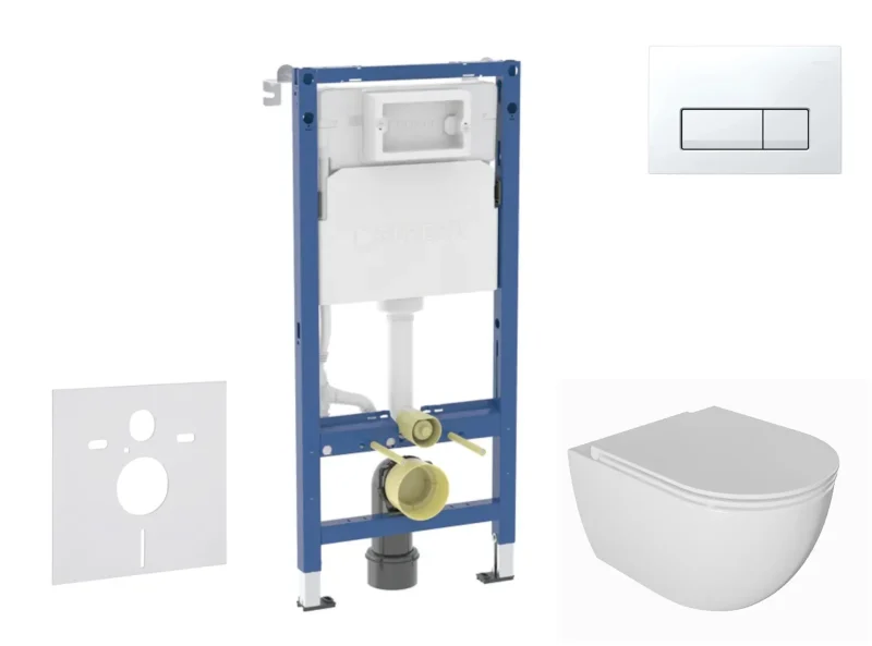Geberit Duofix - komplekts priekšsienas elements, WC Oudee ar Softclose sēdekli un Delta50 vadības plati, alpu balts SANI11CA3137B