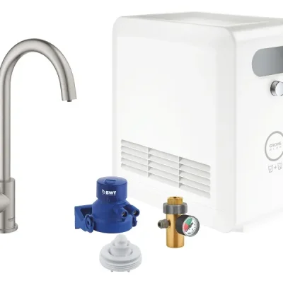 Grohe Blue Professional - virtuves izlietnes ventīlis Mono ar dzesēšanas iekārtu un ūdens filtru, SuperSteel 31302DC2