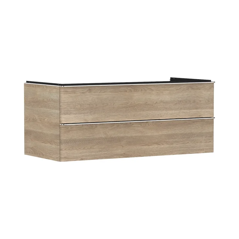 Hansgrohe Xelu Q - izlietnes apakšskapītis, 50x118x55 cm, 2 atvilktnes, dabīgs ozols/hroms 54084000