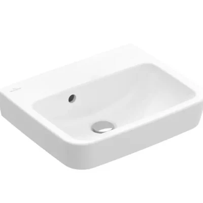 Villeroy & Boch O.novo - roku mazgājamā izlietne 45x37 cm, ar pārplūdi, ar krāna caurumu, Alpu balts 434447R1